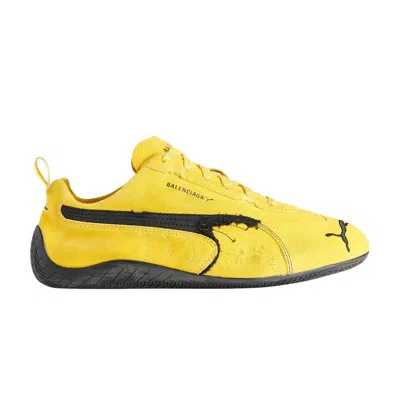 Pre-owned Balenciaga X Speedcat Suede 'yellow Black' | Men's Size 42