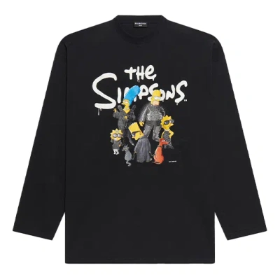Balenciaga X The Simpsons Long Sleeve T-shirt Large Fit 'black'