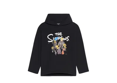 Pre-owned Balenciaga X The Simpsons Womens Cropped Hoodie In Black