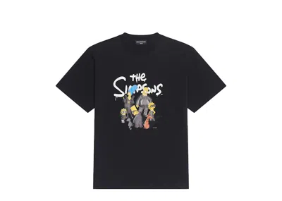 Pre-owned Balenciaga X The Simpsons Womens Small Fit T-shirt In Black