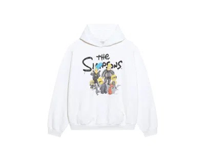 Pre-owned Balenciaga X The Simpsons Womens Wide Fit Hoodie In White