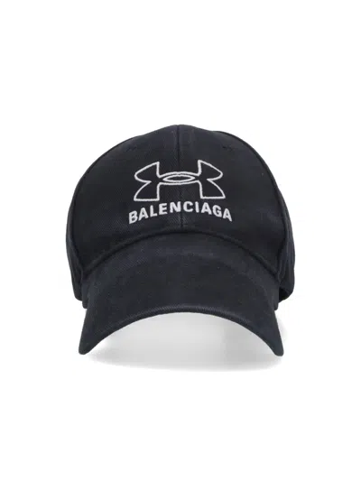 Balenciaga X Under Armour Logo Baseball Cap In Black
