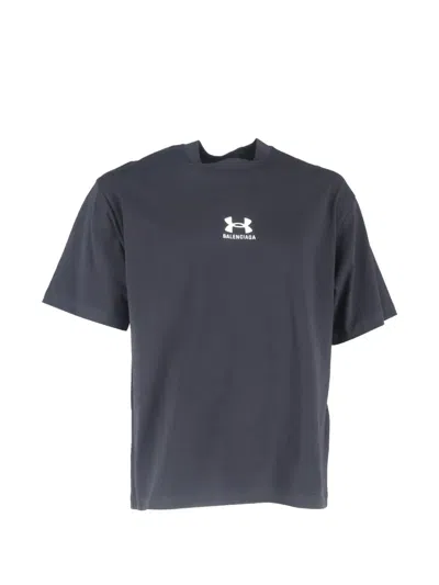Pre-owned Balenciaga X Under Armour Logo-detail Cotton T-shirt In Black