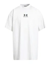 Balenciaga X Under Armour Man T-shirt White Size 5 Cotton, Polyester In White