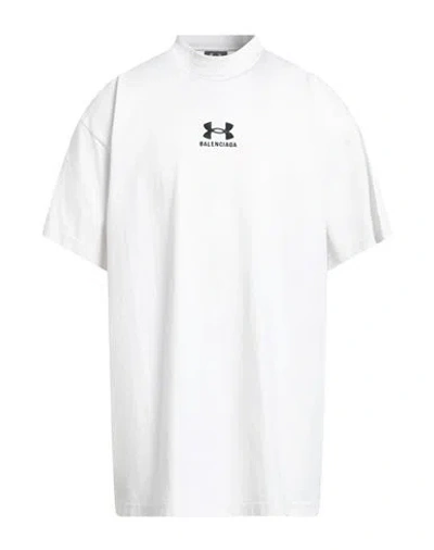 Balenciaga X Under Armour Man T-shirt White Size 5 Cotton, Polyester
