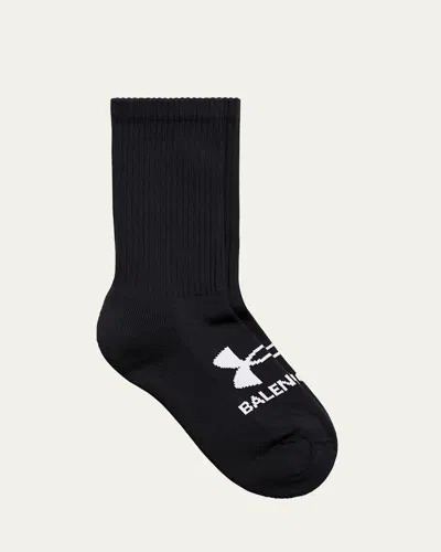 BALENCIAGA X UNDER ARMOUR MEN'S LOGO TENNIS SOCKS
