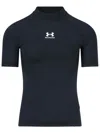 Balenciaga Men's Under Amour Mock Neck Short Sleeve T-shirt In Black