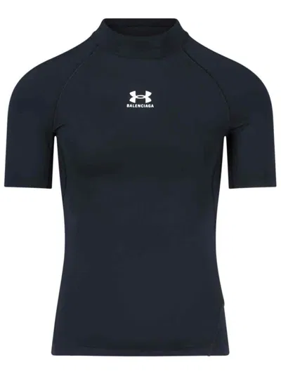 Balenciaga X Under Armour Mock-neck T-shirt In Black