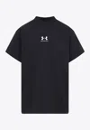 Balenciaga High-neck T-shirt In Washed Black White