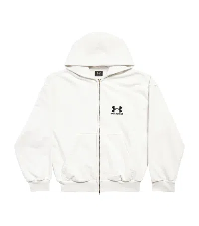 Balenciaga X Under Armour Zip-up Hoodie In Weiss