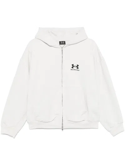 Balenciaga X Under Armour® Zip-up Hoodie In White