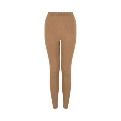 Pre-owned Balenciaga X X-bionic Athletic Leggings 'beige' | Tan | Women's Size M In Brown