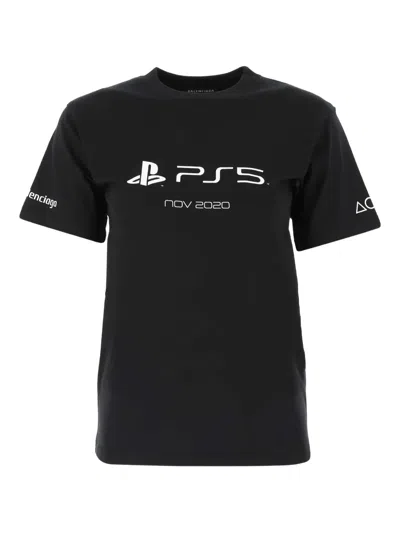 Balenciaga Xplay Station T-shirt In Black