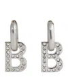 Balenciaga Xs B Chain Drop Earrings In Grey