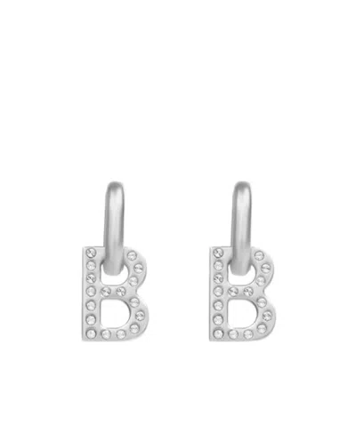 BALENCIAGA ORECCHINI B CHAIN XS DA DONNA IN ARGENTO