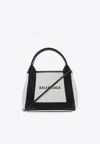 Balenciaga Xs Cabas Canvas And Calfskin Shoulder Bag In Cream