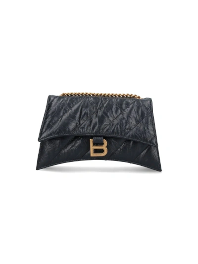 Balenciaga Xs "crush" Crossbody Bag In Black  