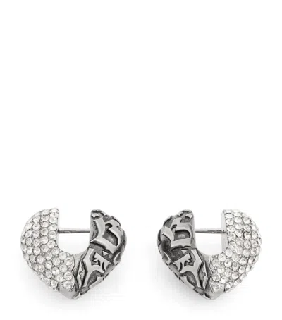 Balenciaga Xs Crystal Midnight Earrings In Pink