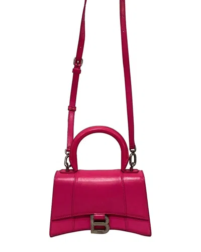 Balenciaga Xs Hourglass Leather Shoulder Bag