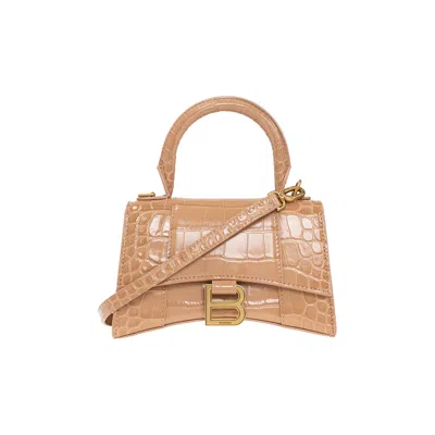 Pre-owned Balenciaga Xs Hourglass Shoulder Bag 'nude/beige' In Cream