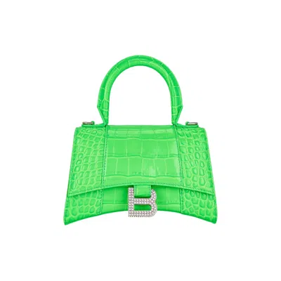 Pre-owned Balenciaga Xs Hourglass Top Handle Bag 'fluo Green'