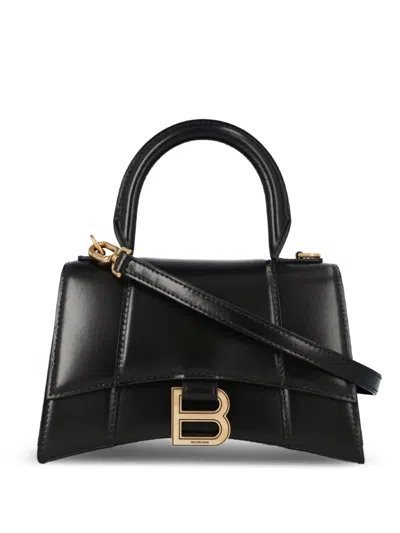 Pre-owned Balenciaga Xs Hourglass Tote Bag In Black