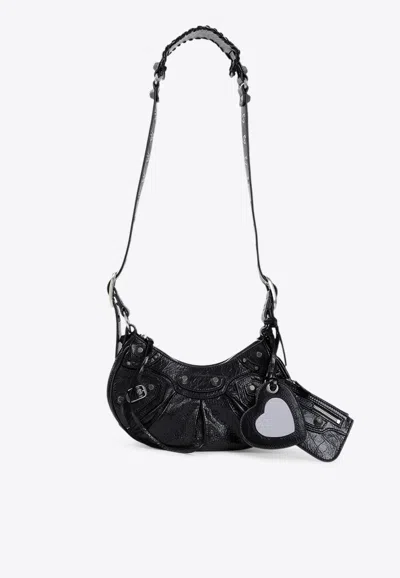 Balenciaga Xs Le Cagole Nappa Leather Shoulder Bag In Black