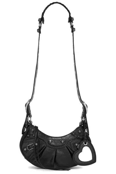 Balenciaga Borsetta A Tracolla Le Cagole Xs Con Lavorazione Coccodrillo E Strass Da Donna In Nero In Black