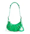Balenciaga Le Cagole Xs Studded Crinkled-leather Shoulder Bag In Green