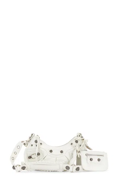 Pre-owned Balenciaga Xs Le Cagole Shoulder Bag In Optic White