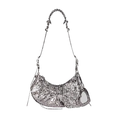 Pre-owned Balenciaga Xs Le Cagole Shoulder Bag In Silver