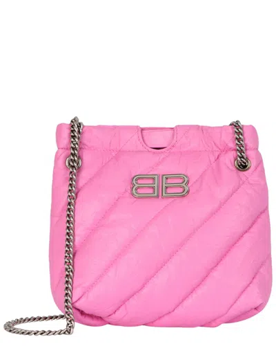 Balenciaga Xs Quilted Crush Leather Tote In Pink