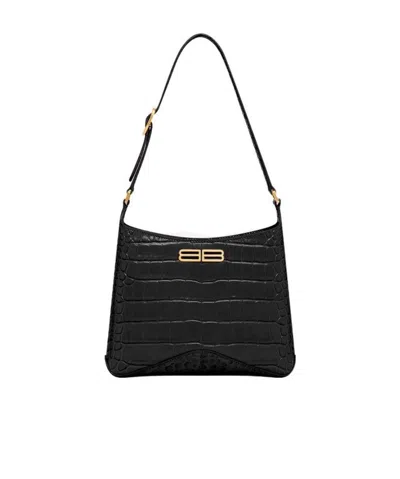 Balenciaga Xx Hobo Shoulder Bag In Black
