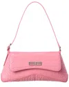 Balenciaga Xx Small Croc-embossed Leather Flap Bag In Pink