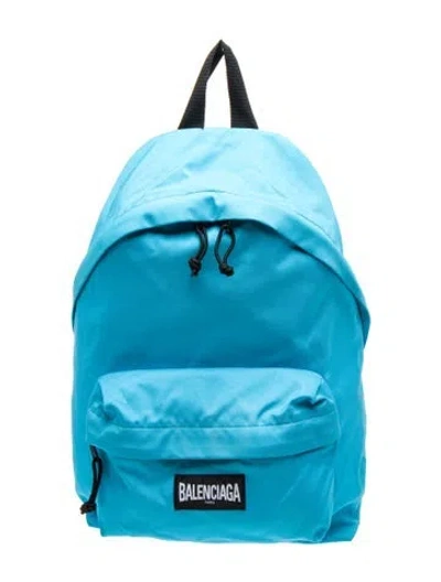 Pre-owned Balenciaga Xxl Canvas Explorer Backpack In Blue
