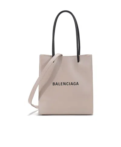 Balenciaga Xxs Logo Handbag In Neutral