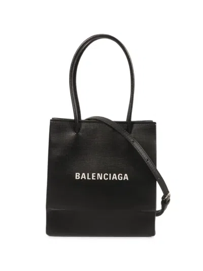 Pre-owned Balenciaga Xxs Shopping Leather Tote Bag In Black