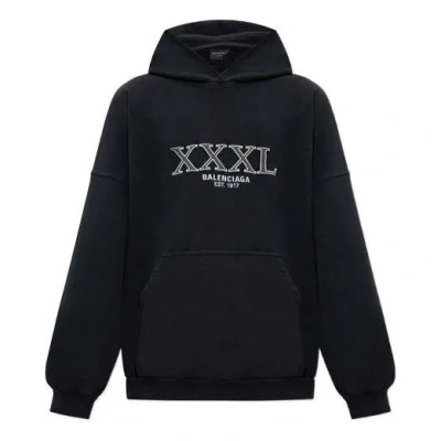 Balenciaga Xxxl Oversized Popover Hoodie 'black White'