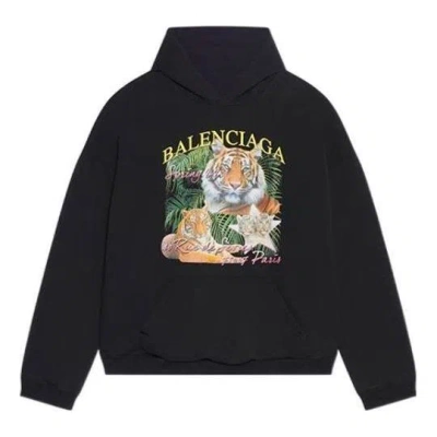 Balenciaga Year Of The Tiger Fbi Revesible Hoodie 'navy' In Black