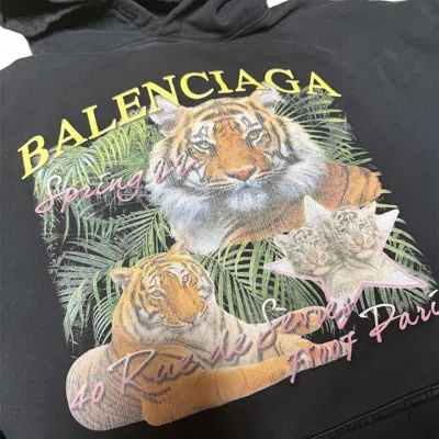 Pre-owned Balenciaga Year Of The Tiger Hoodie In Black