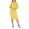 BALENCIAGA BALENCIAGA YELLOW BB BUTTON BOUCLE WOVEN TWEED MIDI DRESS