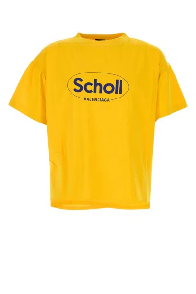 BALENCIAGA YELLOW COTTON OVERSIZE T-SHIRT