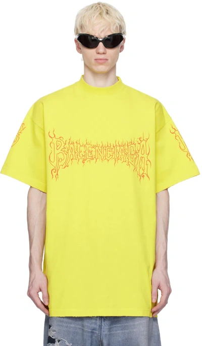 Balenciaga Yellow Darkwave T-shirt In 7175 Yellow/red