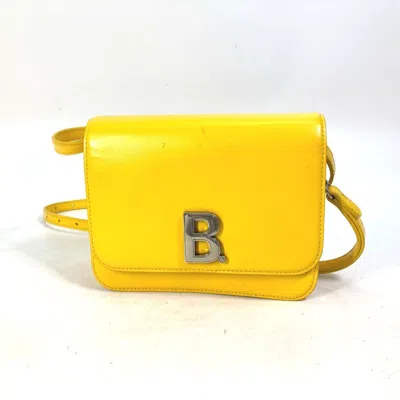 Pre-owned Balenciaga Yellow Leather Clutch Bag Pochette Shoulder Bag ()