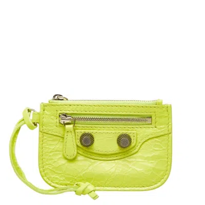 Pre-owned Balenciaga Yellow Leather Coin Purse/coin Case ()