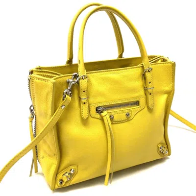 Pre-owned Balenciaga Yellow Leather Shoulder Bag ()
