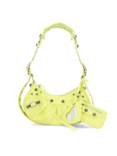 Balenciaga Yellow Nappa Leather Le Cagole Xs Shoulder Bag
