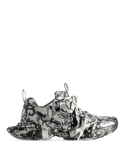 Balenciaga 3xl Extreme Graffiti Print Sneakers In White