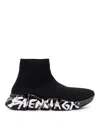 Balenciaga Speed Logo-print Stretch-knit High-top Sneakers