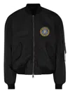 Balenciaga Large Fit Bomber Jacket With Uniform Patch In Black